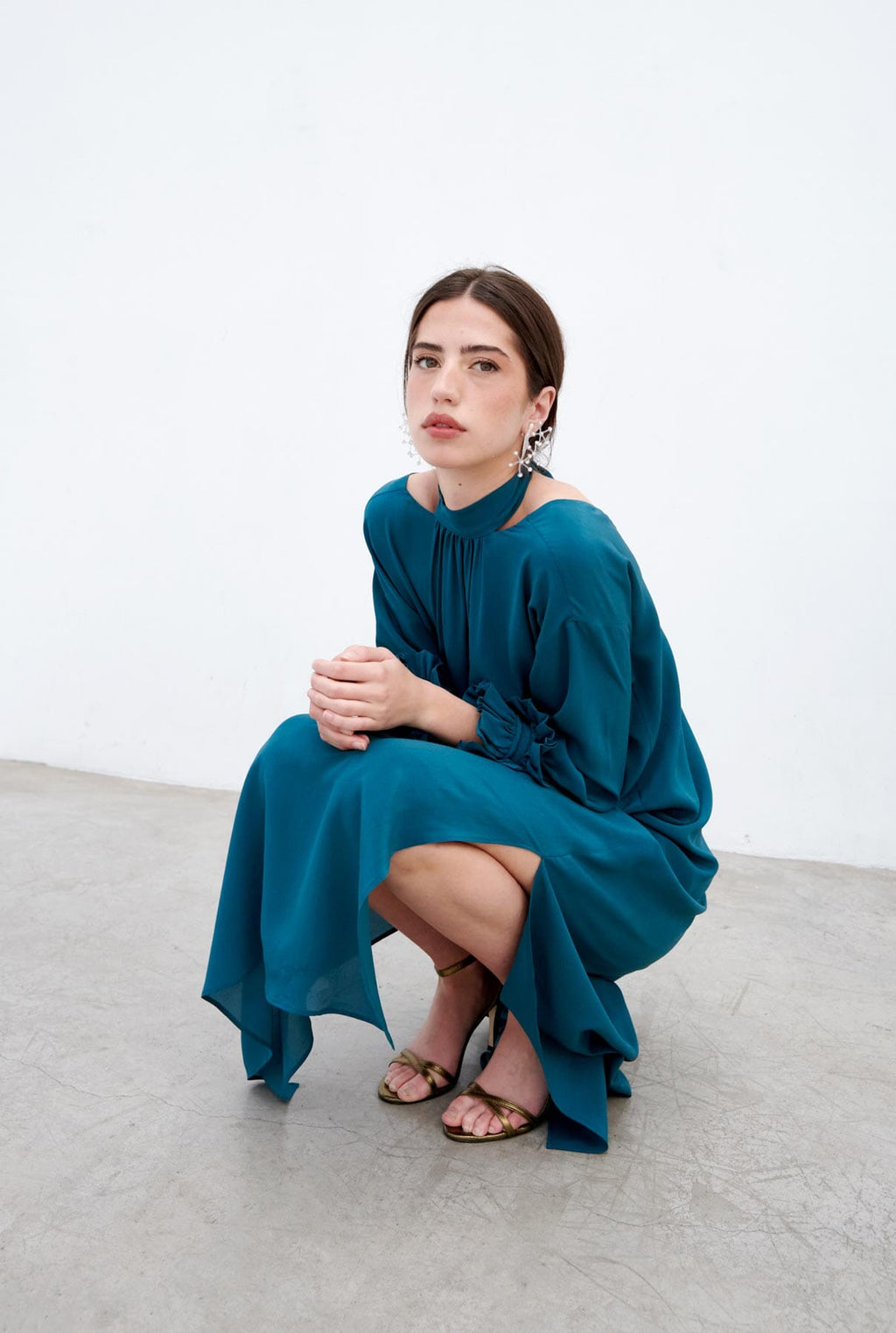 Vestido Amaranta Long - teal blue