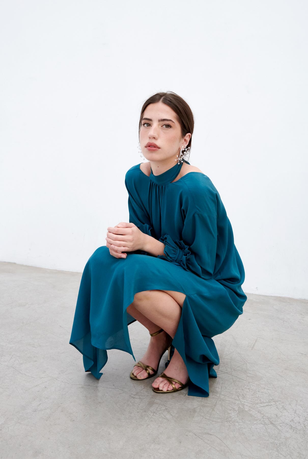 Vestido Amaranta Long - teal blue