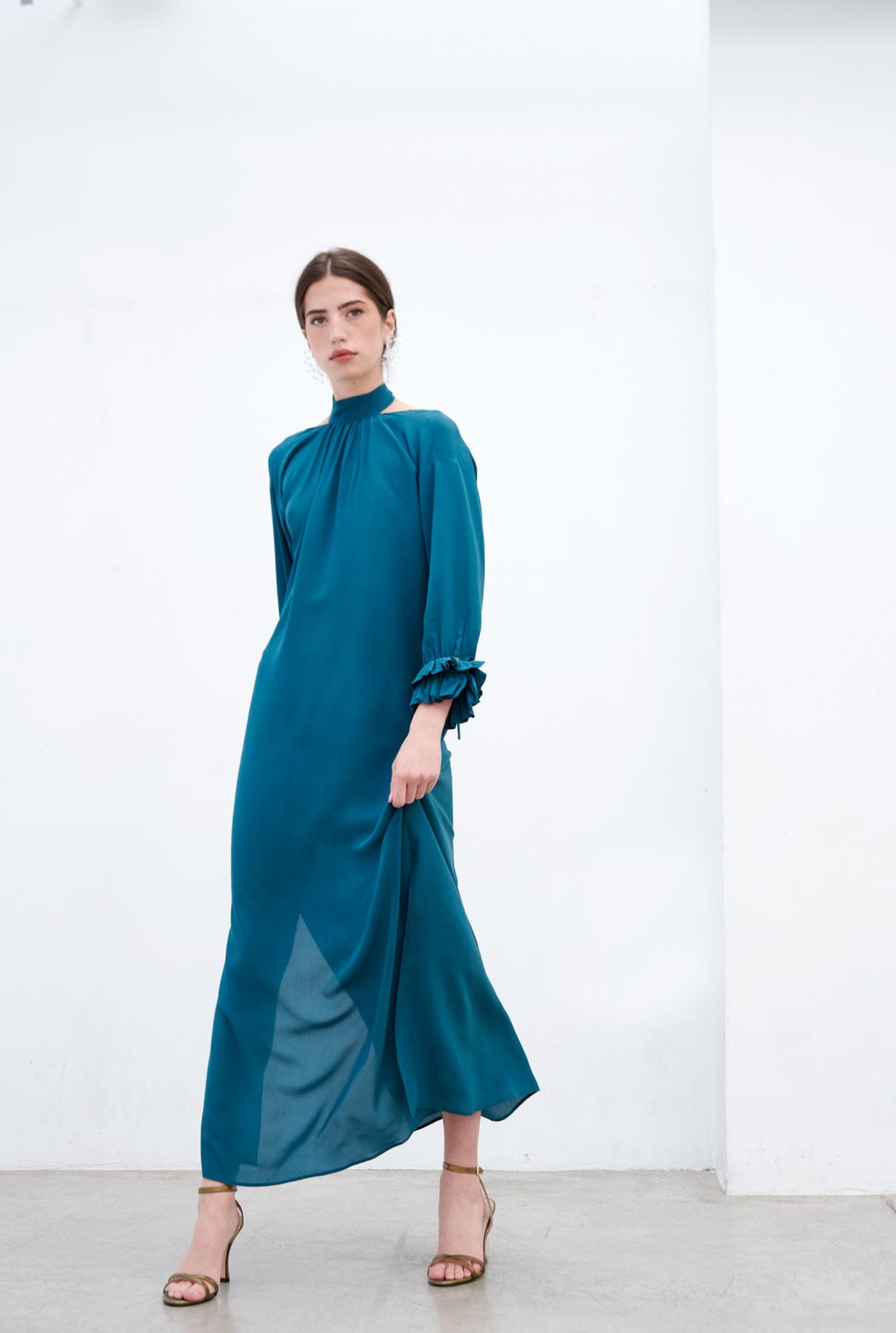 Vestido Amaranta Long - teal blue