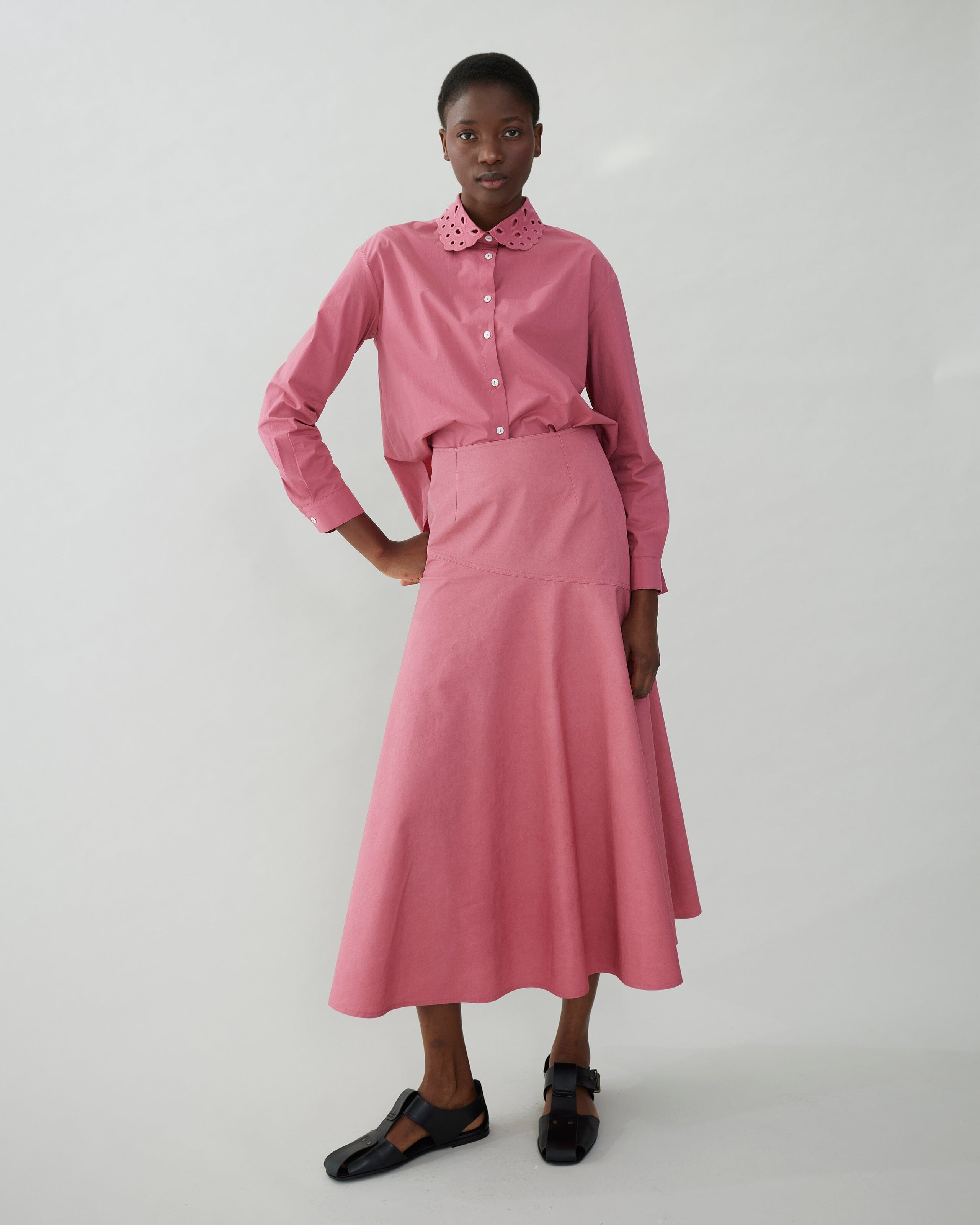 Asymmetrical cotton skirt