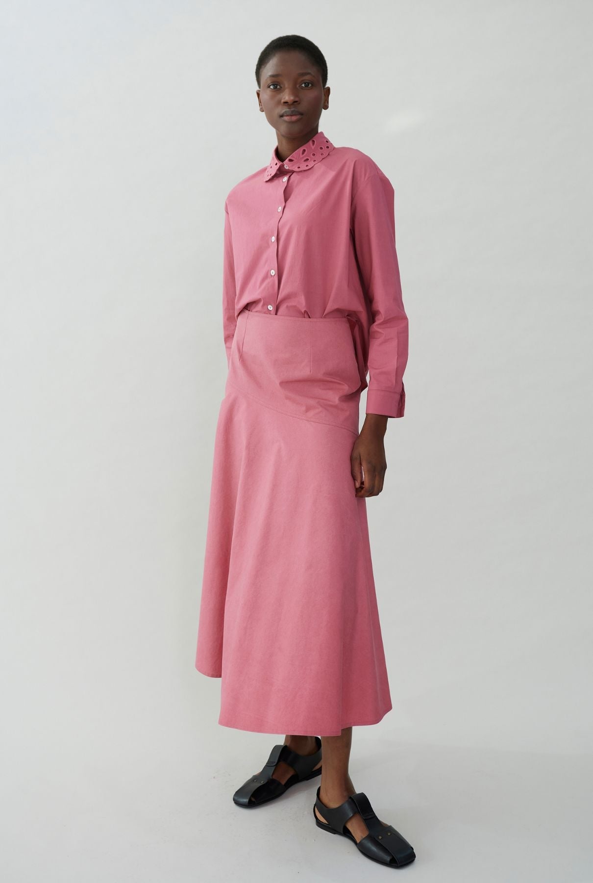 Asymmetrical cotton skirt