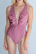 Bañador halter con volantes Mora