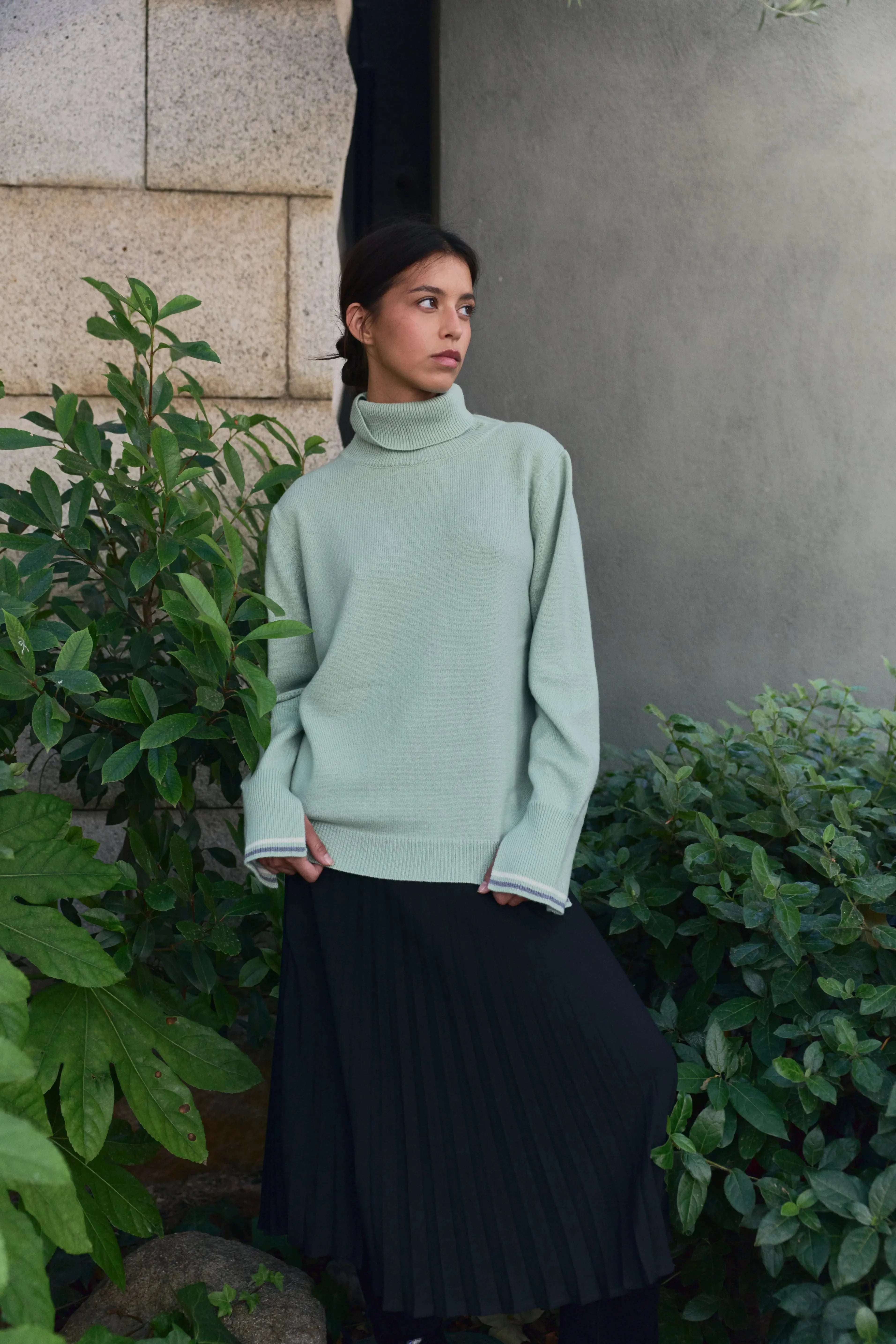 Berta Cashmere blend Crew Neck Mint Green
