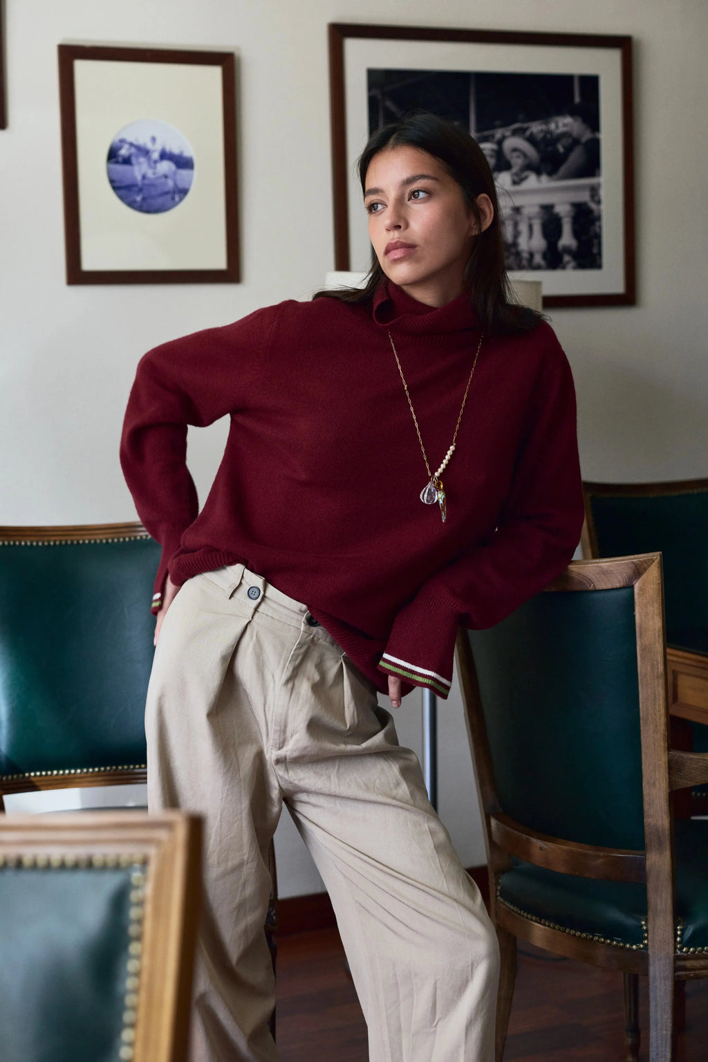 Berta Cashmere blend Crew Neck Wine