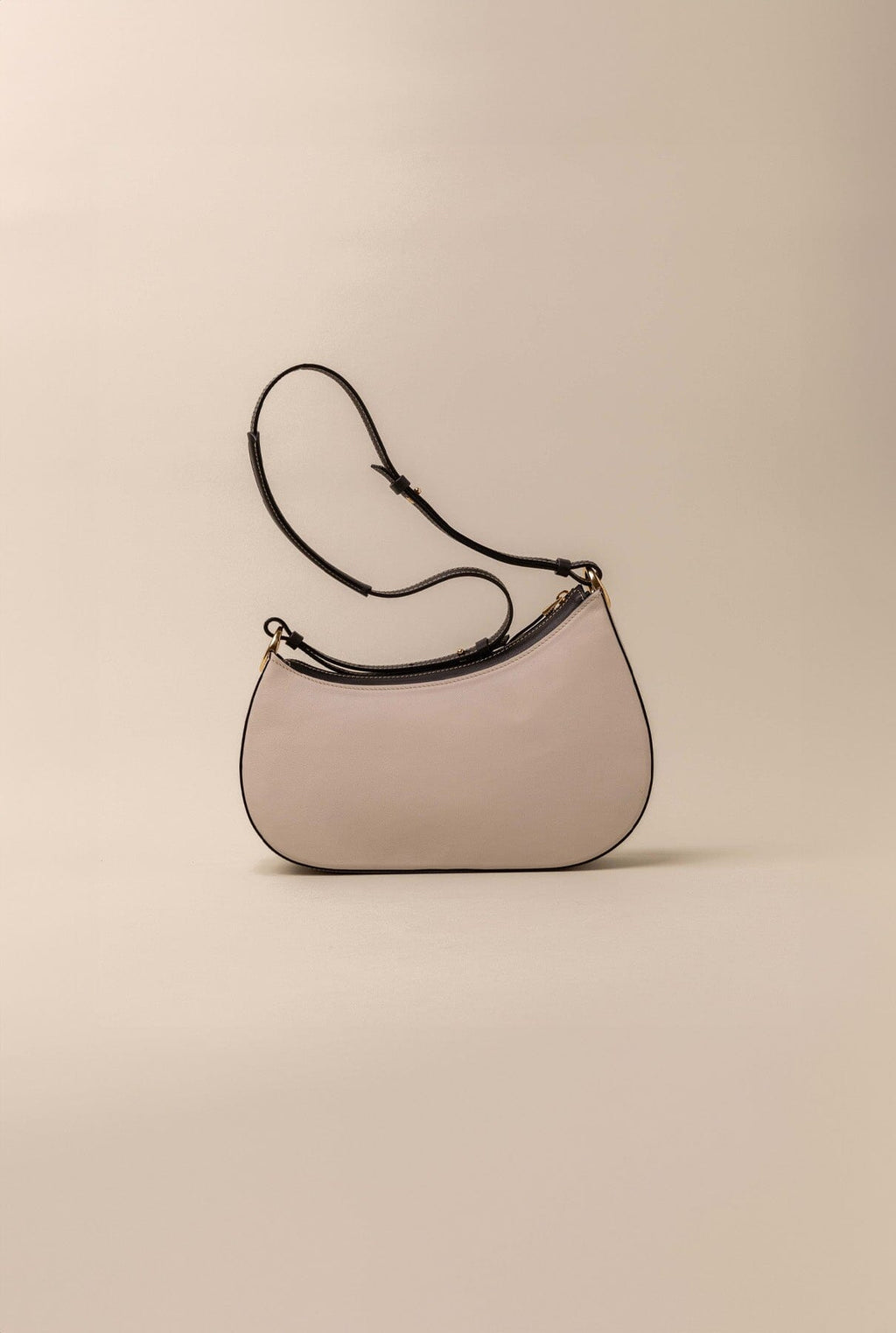 Binomio Bicolor Good Grey Black Leather Shoulder Bag