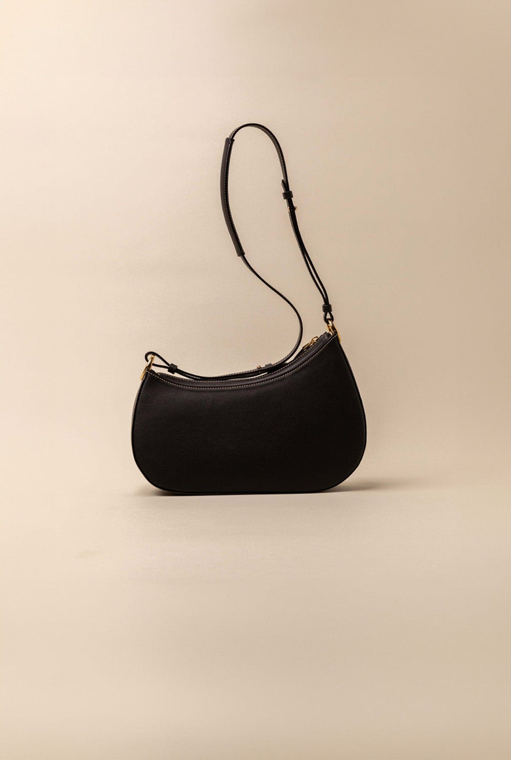 Binomio Black Leather Shoulder Bag