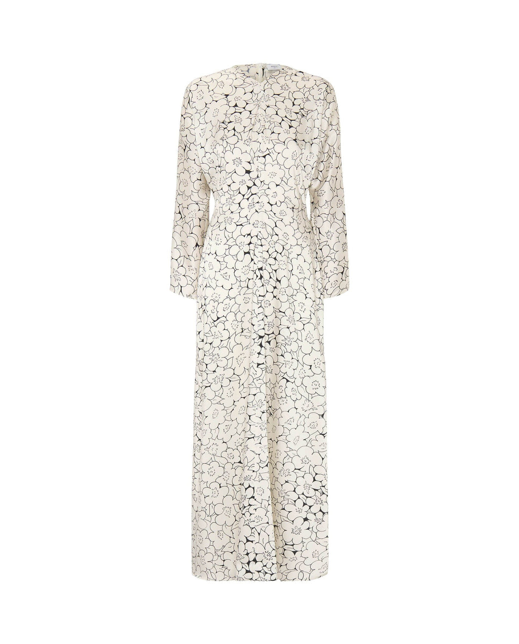 Vestido blanco y negro estampado floral