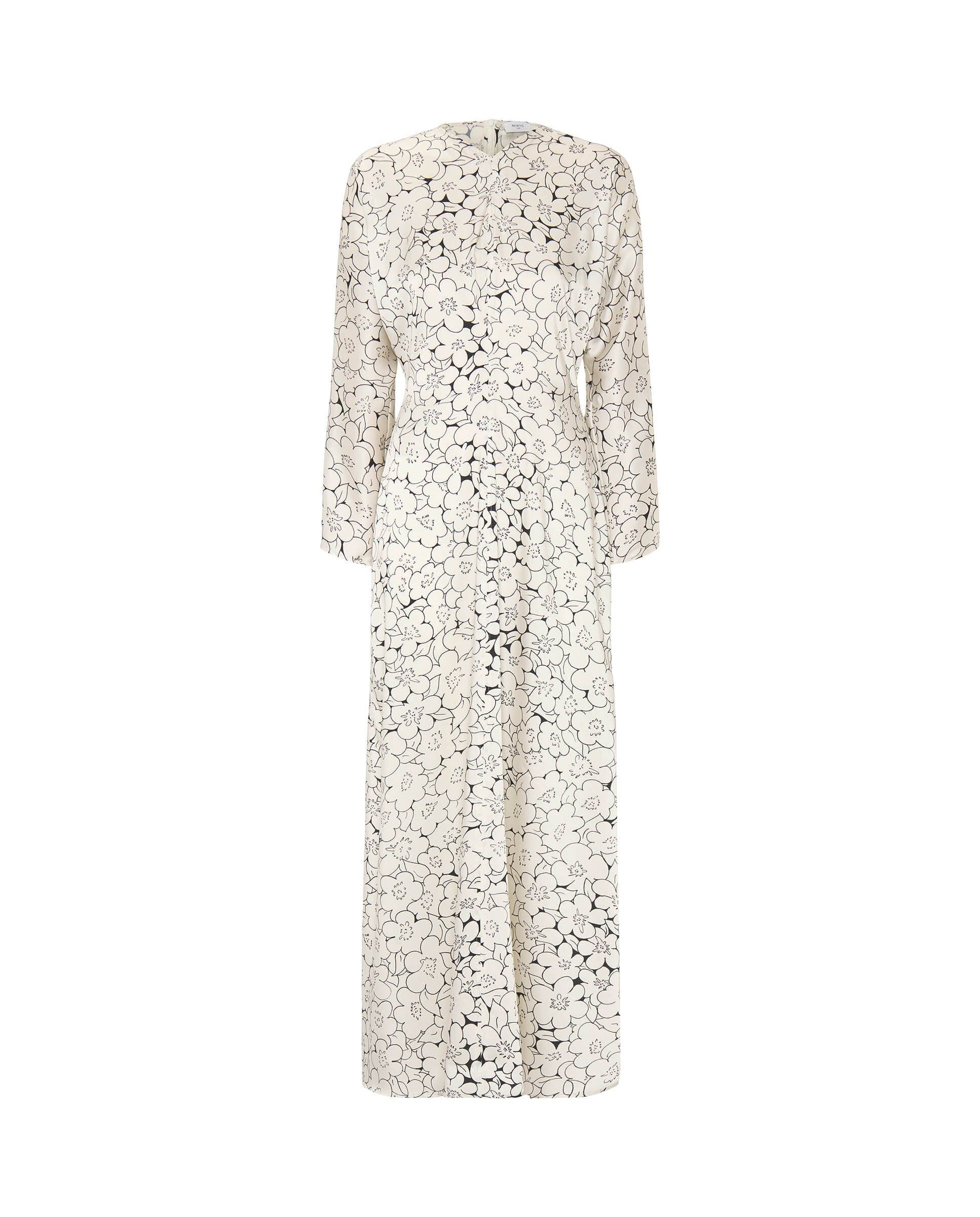 Vestido blanco y negro estampado floral