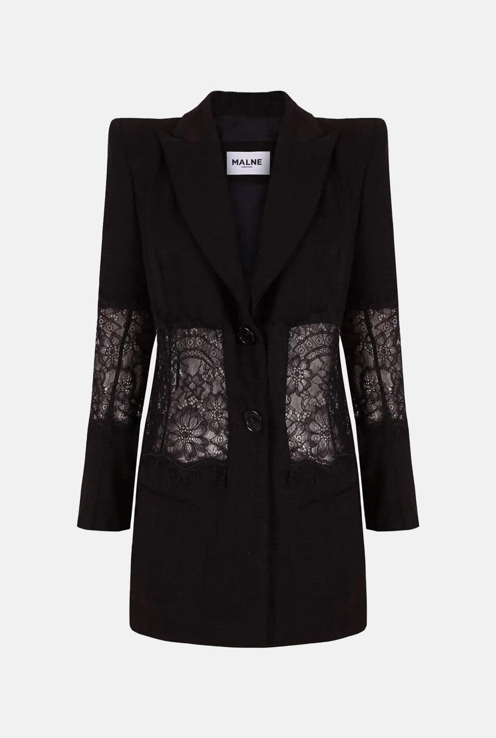 Blazer de lino y encaje manga larga
