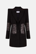 Blazer de lino y encaje manga larga