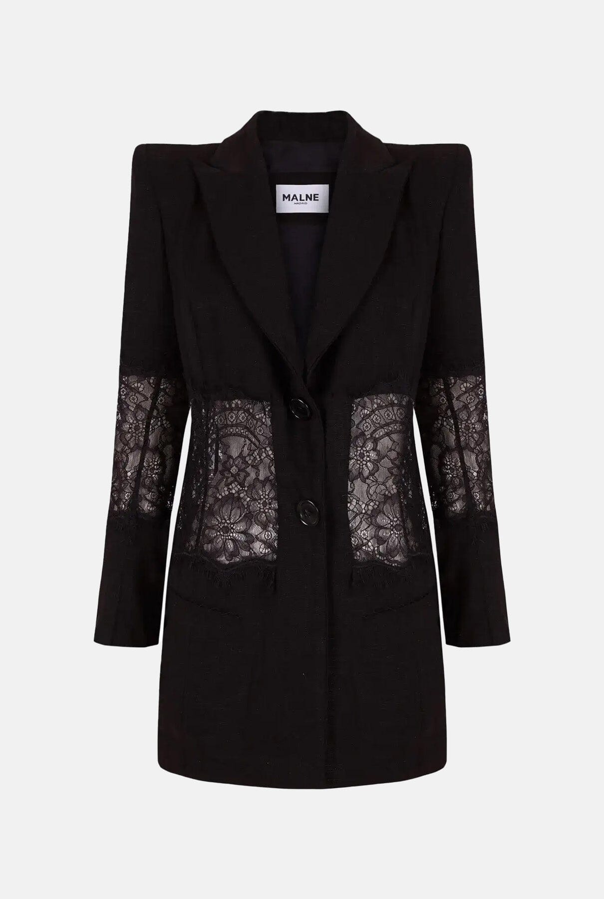 Blazer de lino y encaje manga larga