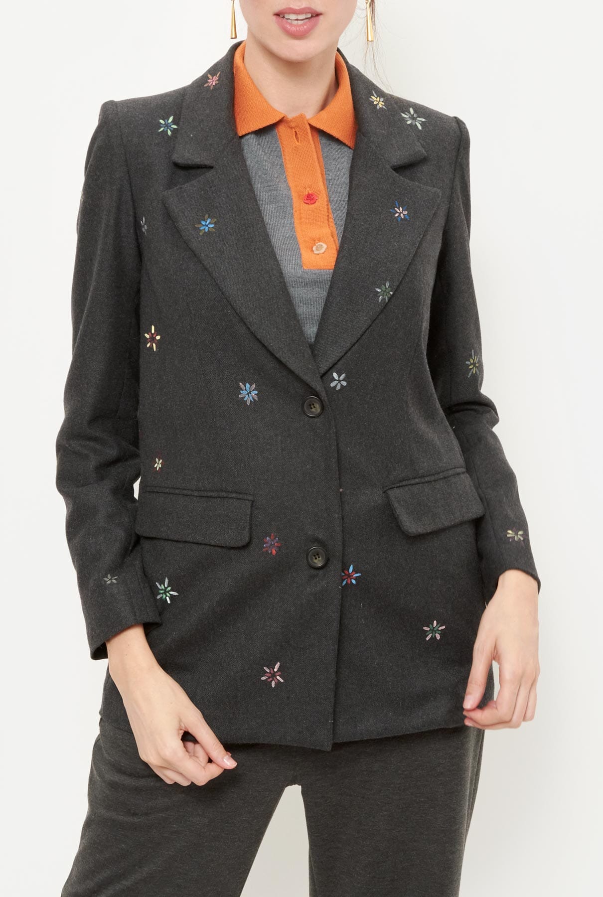 Blazer flores pintada