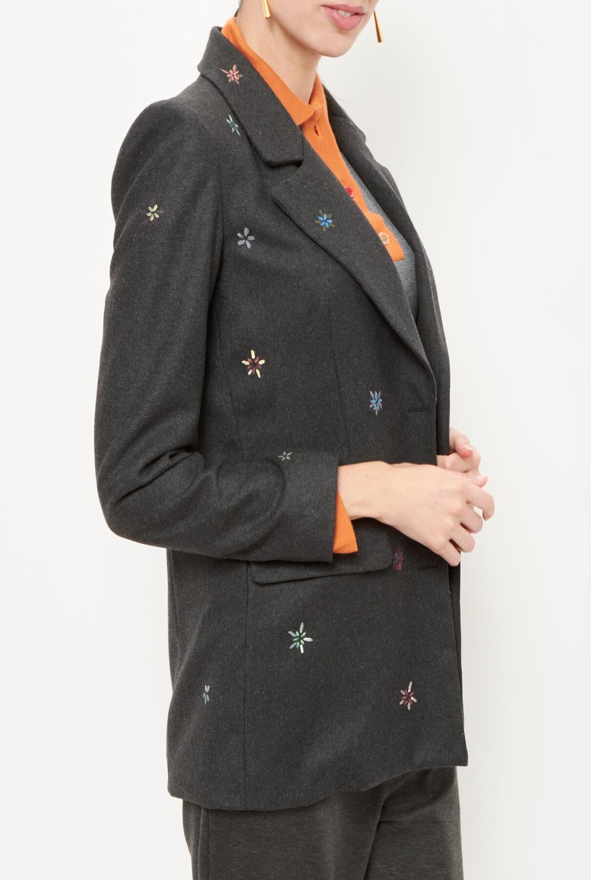 Blazer flores pintada