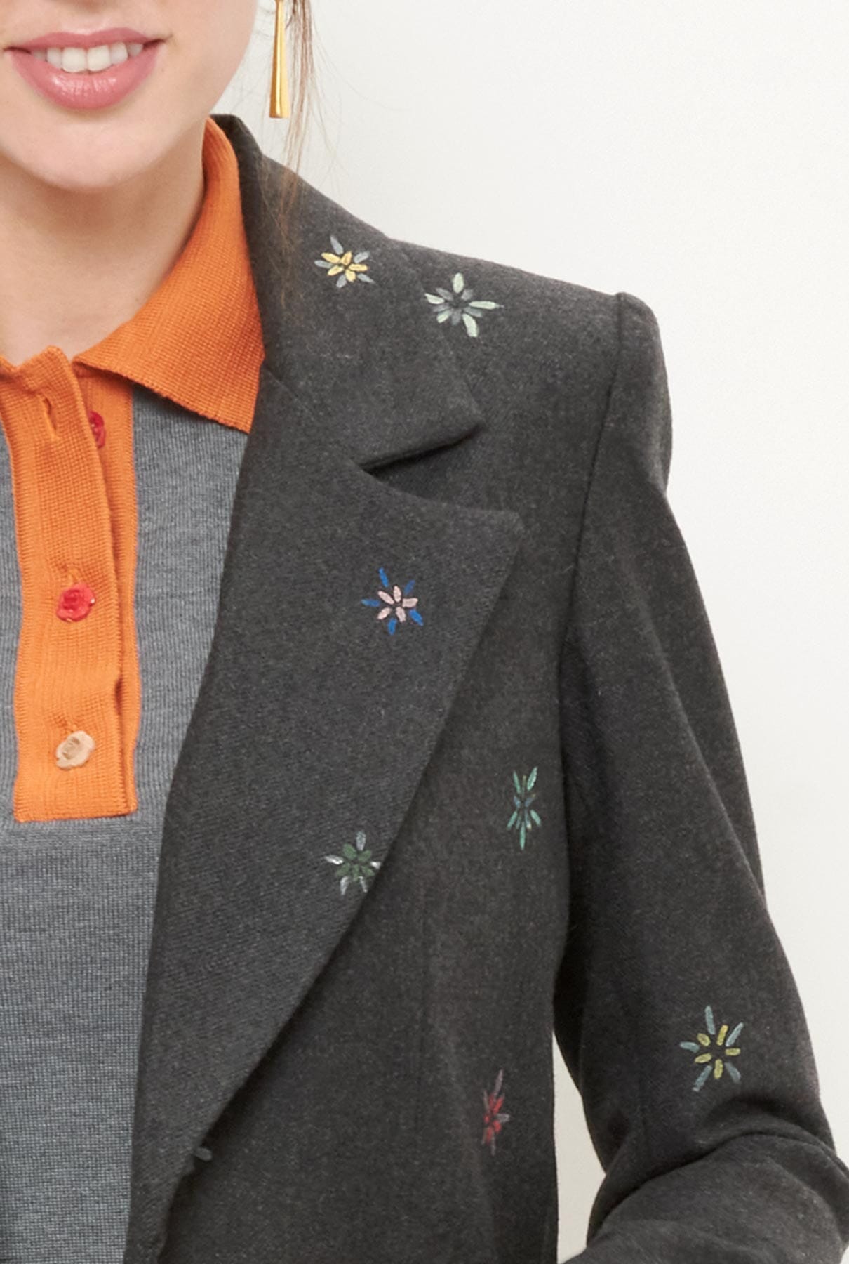 Blazer flores pintada