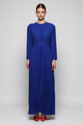 Vestido plisado azul de gasa
