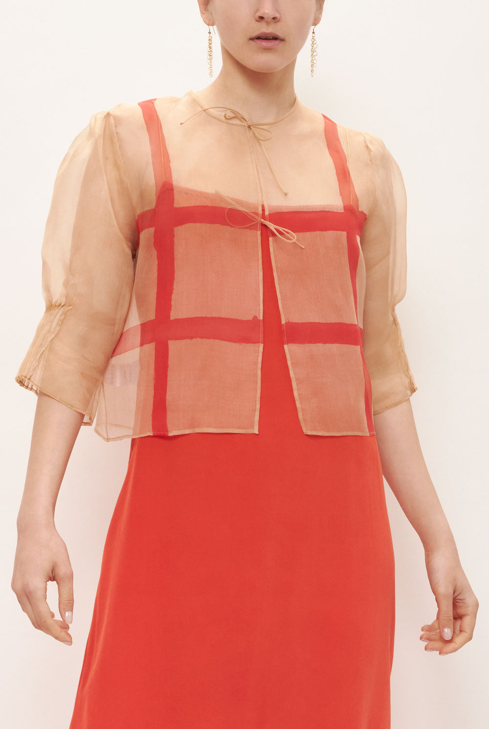 Blusa cuadros rojo