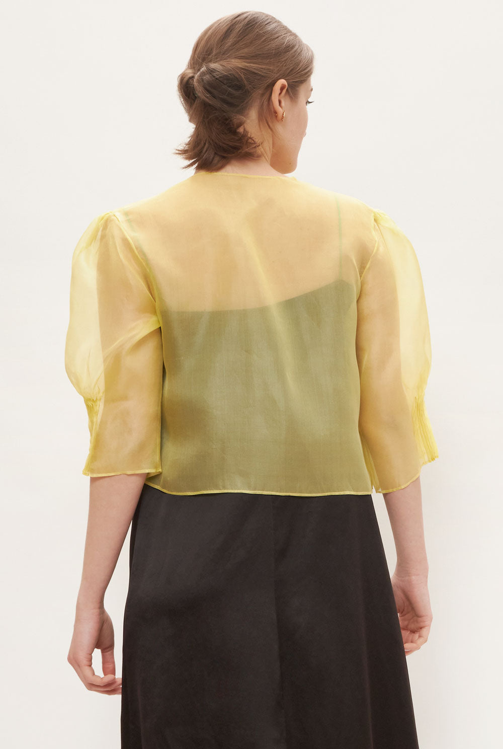Blusa organza amarilla