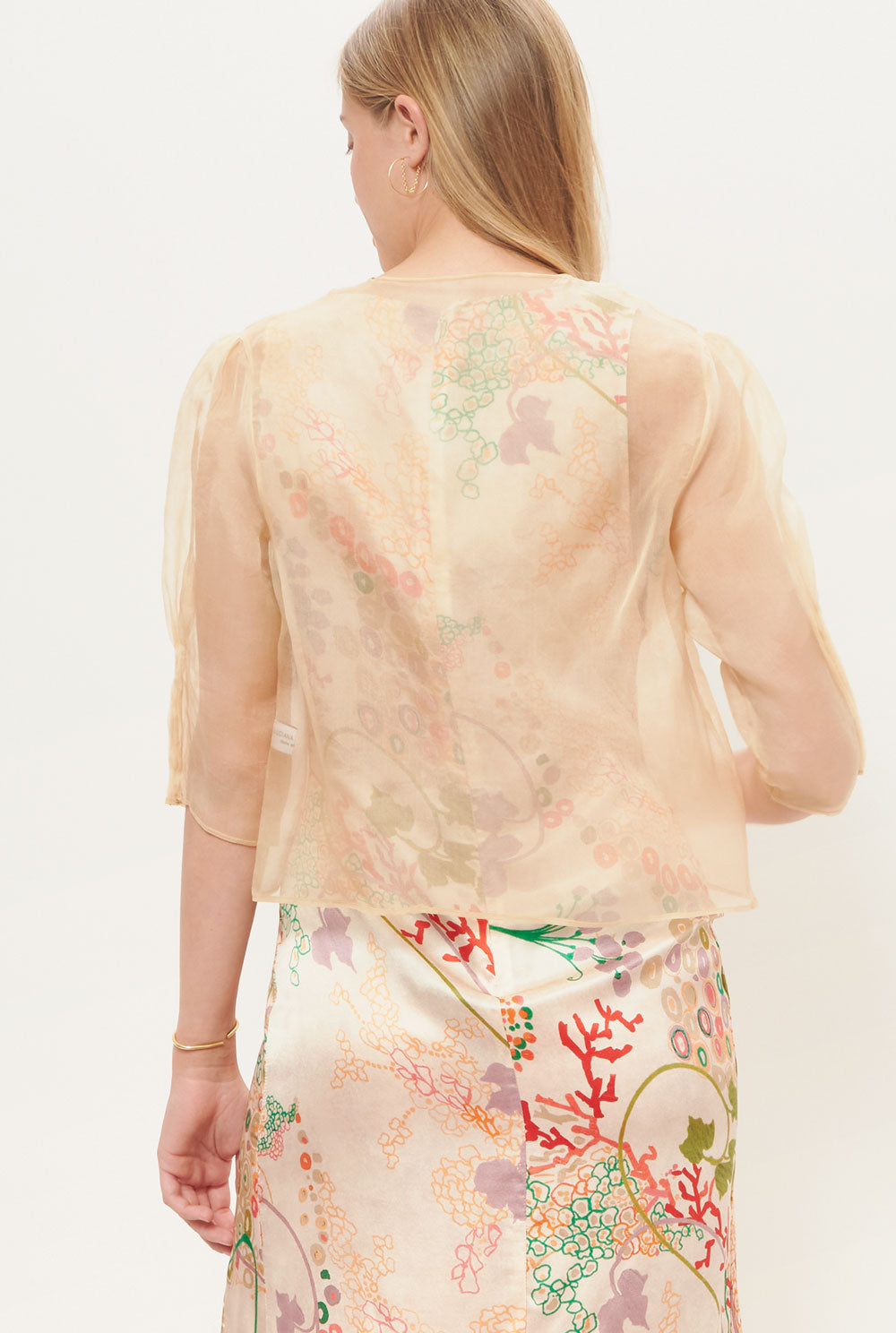 Blusa organza beige