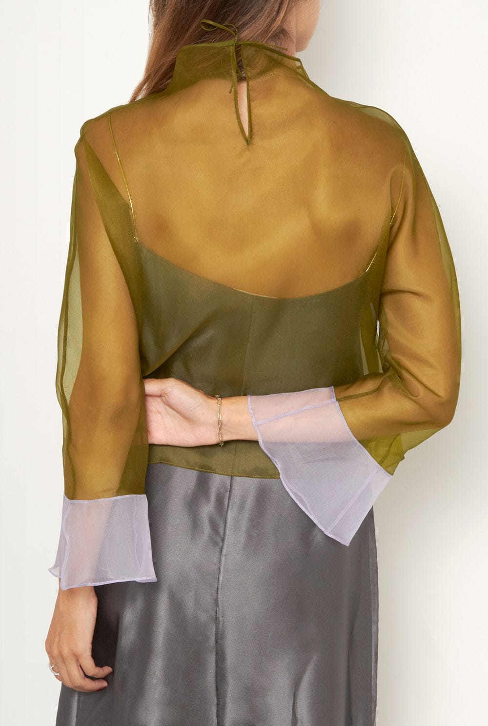 Blusa organza verde