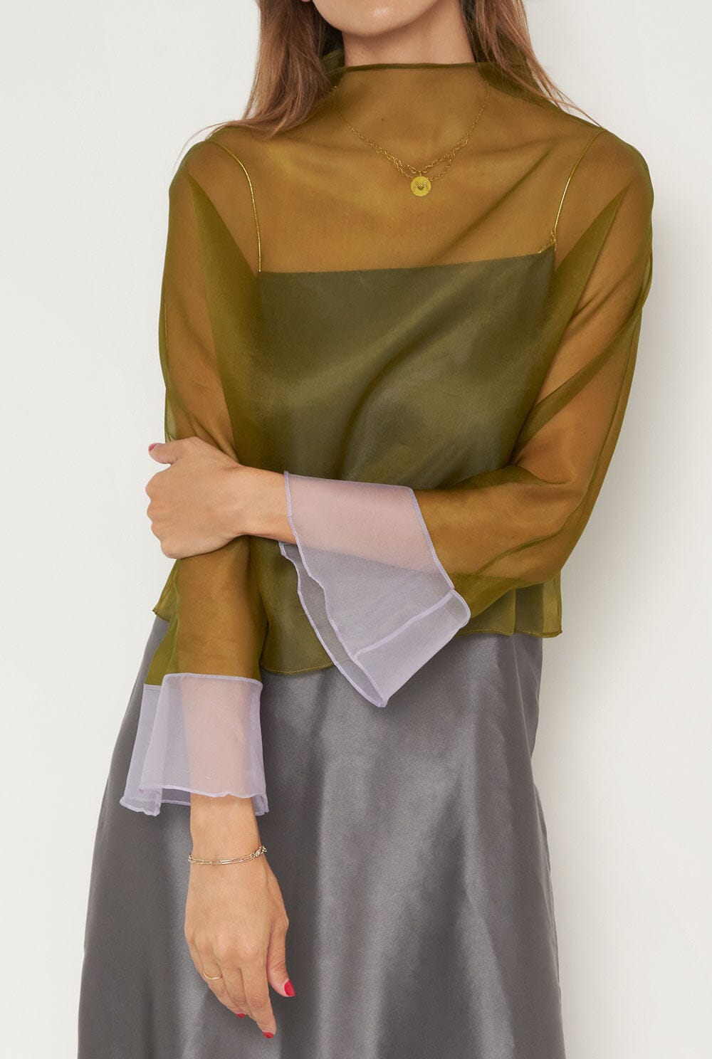 Blusa organza verde