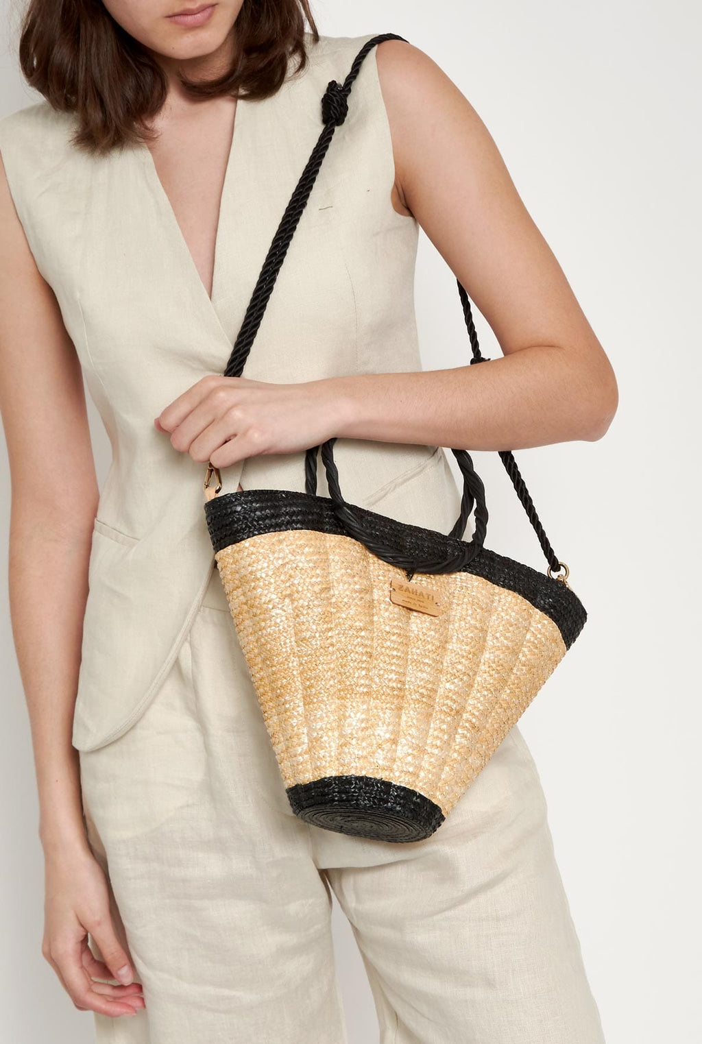 Bolso maxi shelly L bicolor negro
