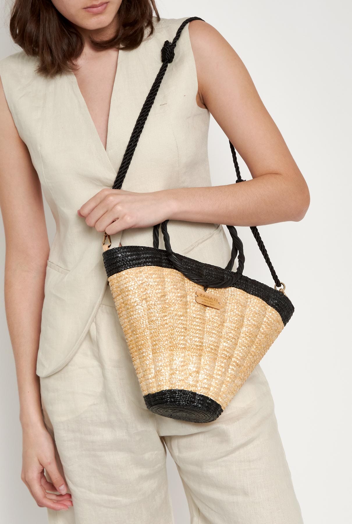 Bolso maxi shelly L bicolor negro