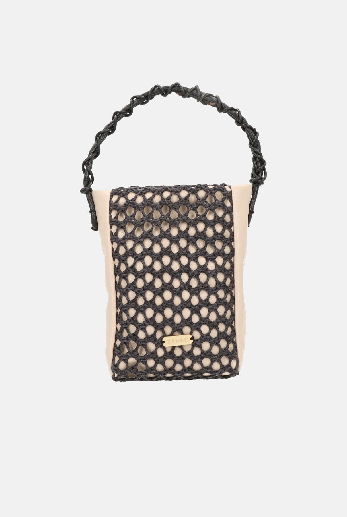 Bolso Zig-zag Champagne + marino