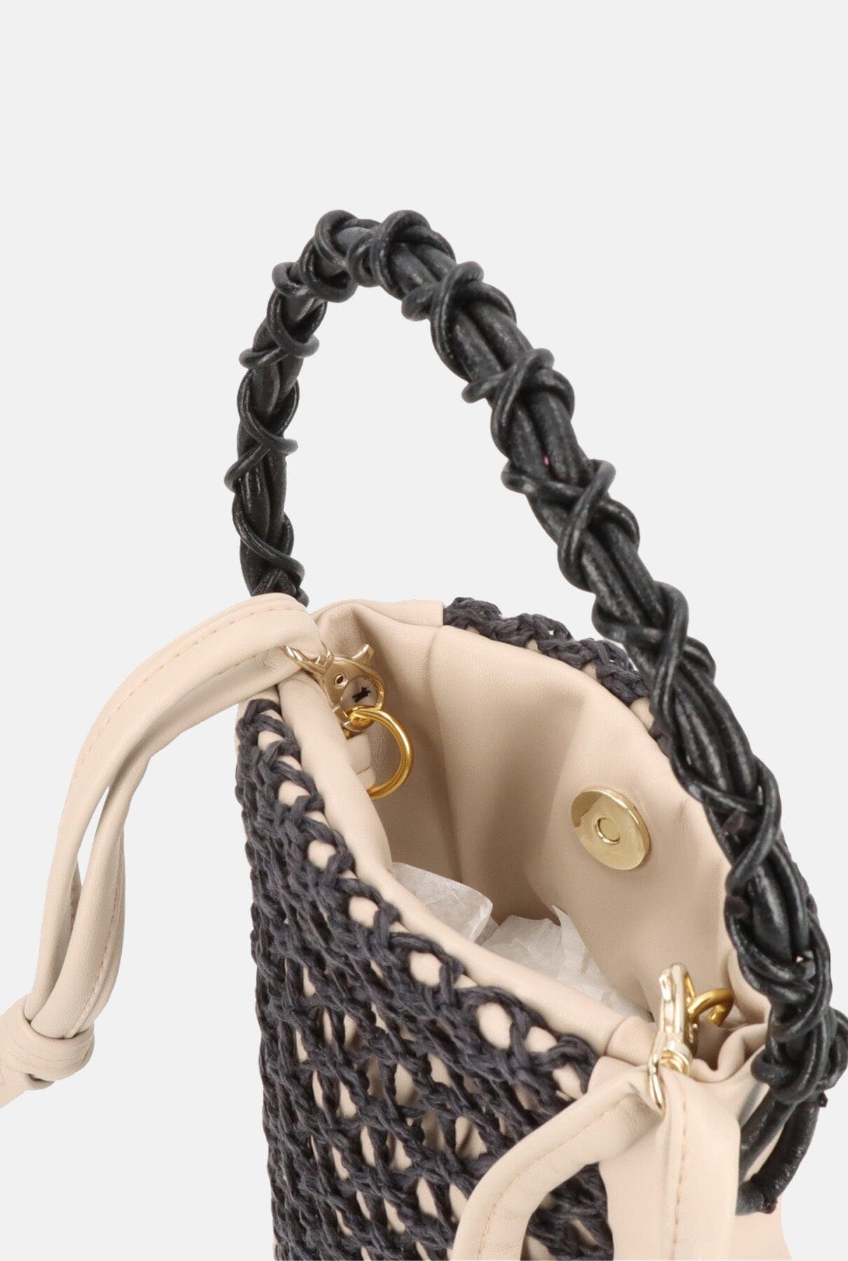 Bolso Zig-zag Champagne + marino