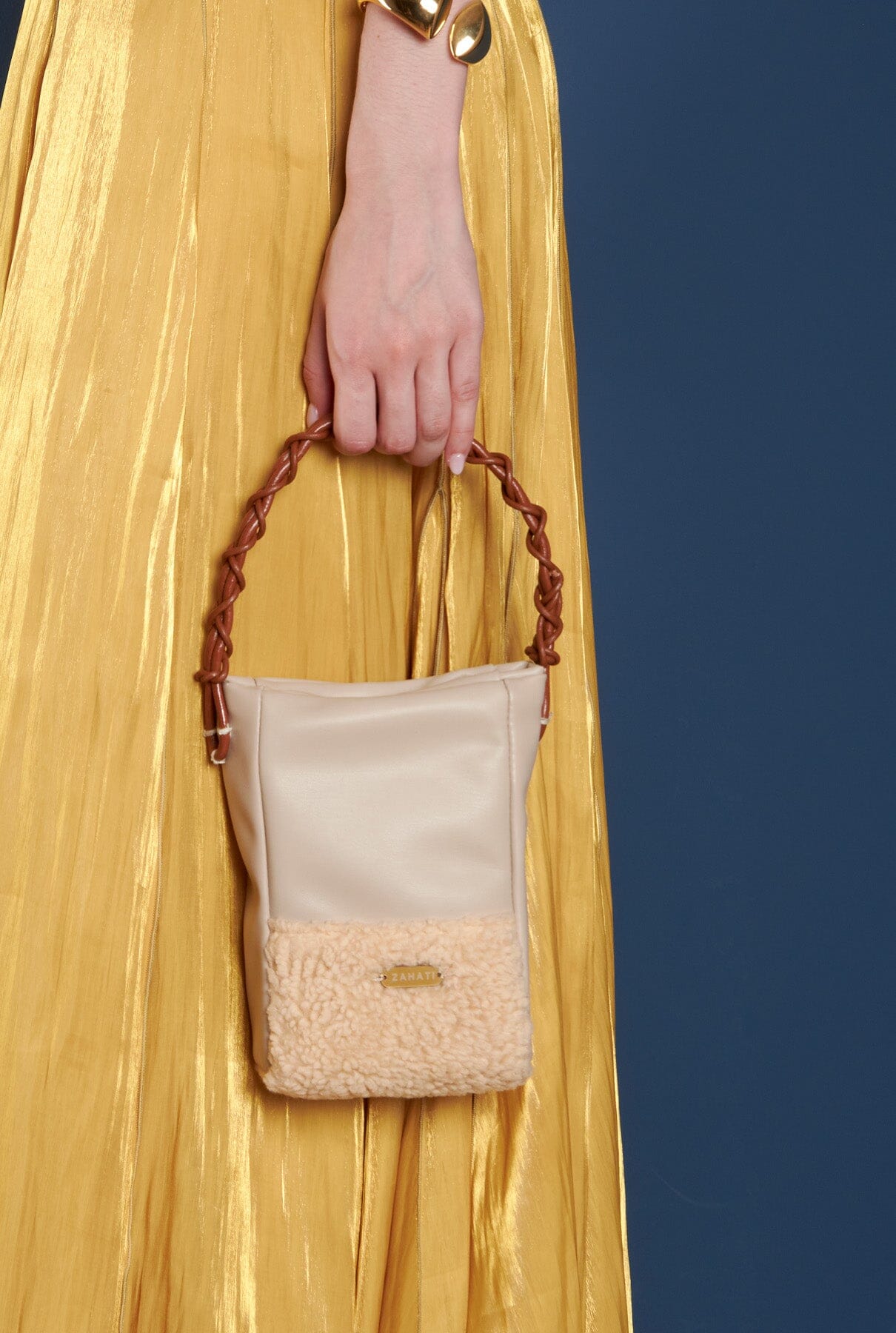 Bolso Zig-Zag teddy + champagne