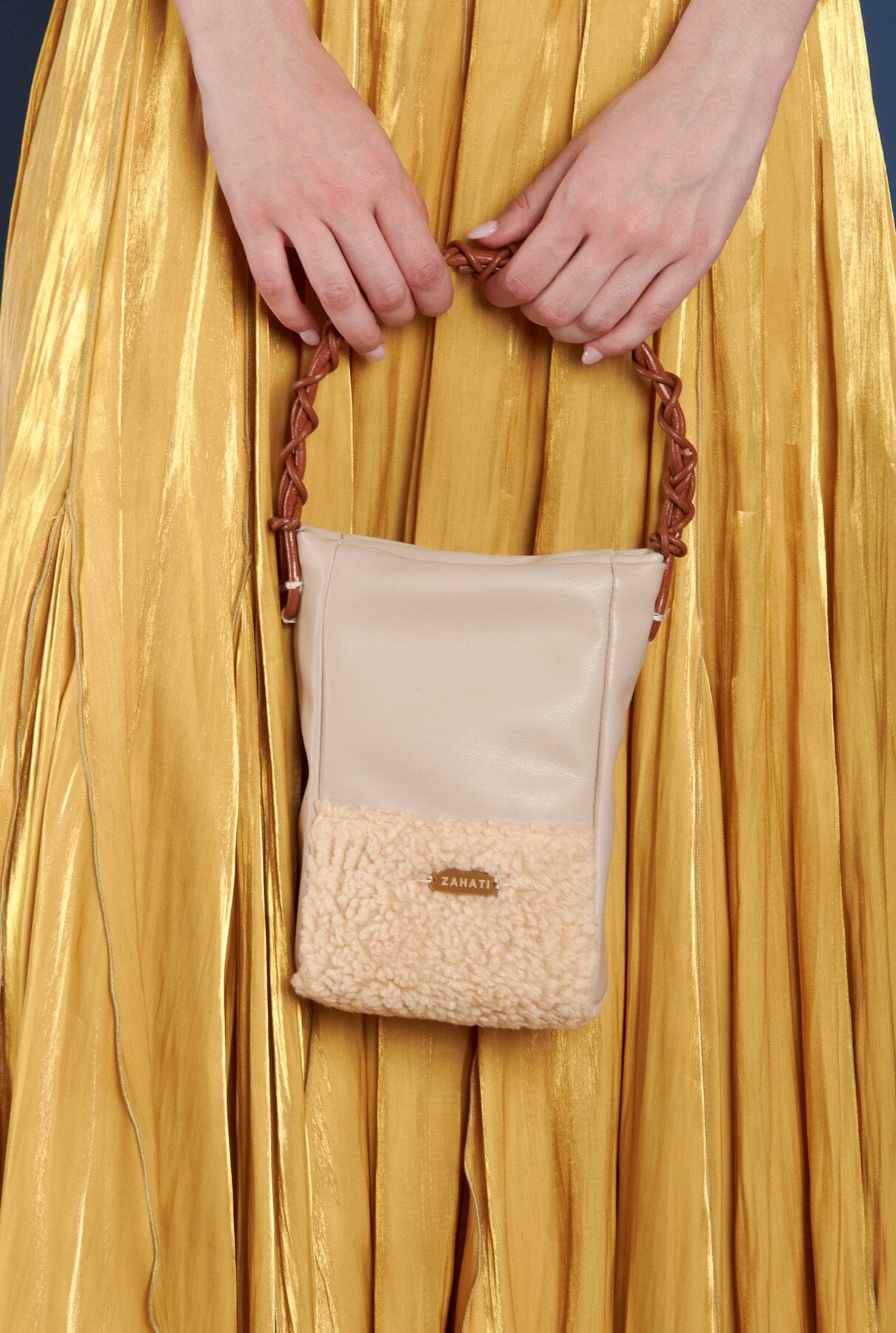Bolso Zig-Zag teddy + champagne