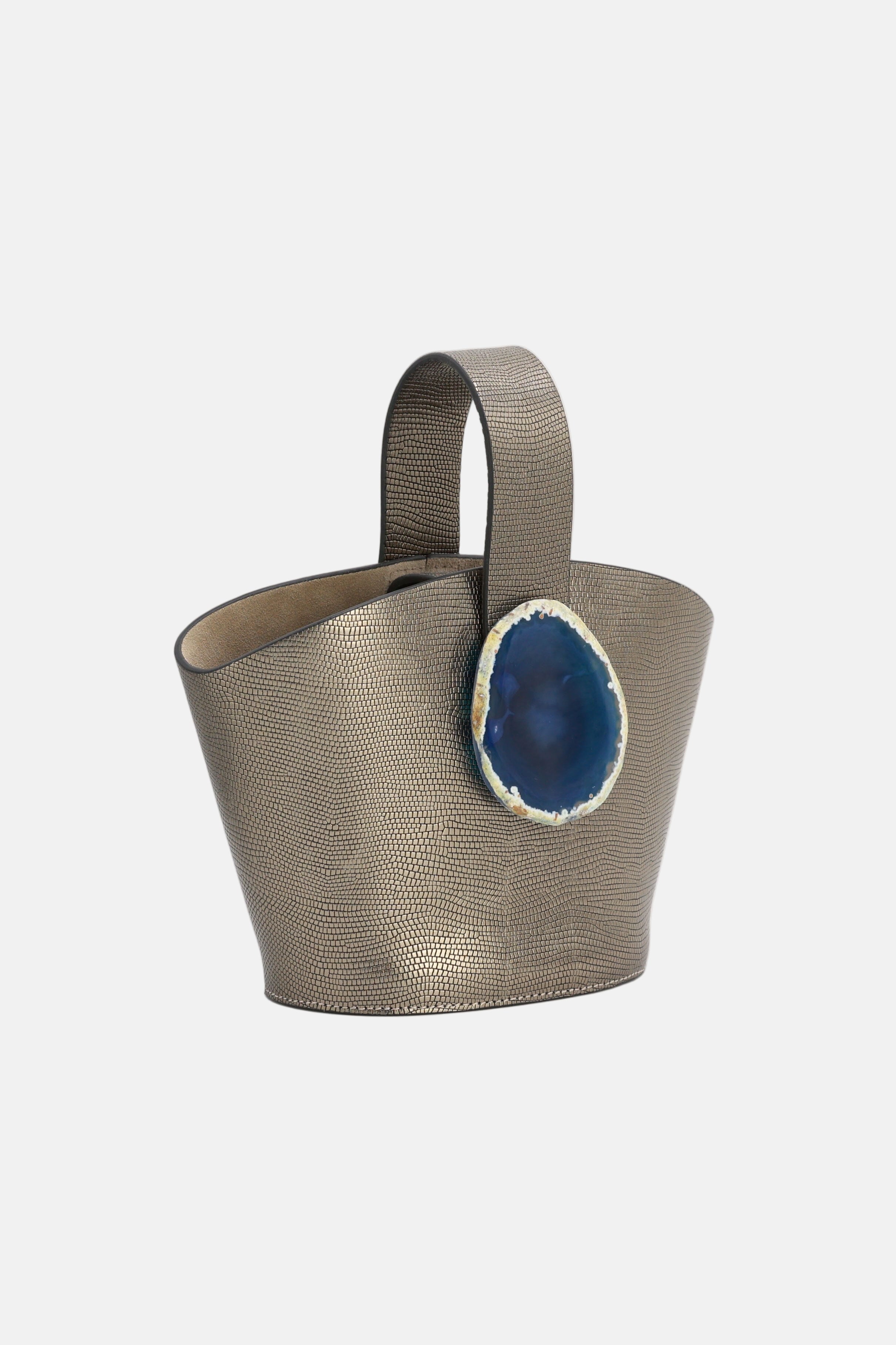 Bolso Zoe Grabado Plomo Ágata Azul