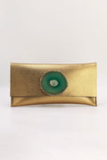 Cartera Maxi Dorada Ágata Verde