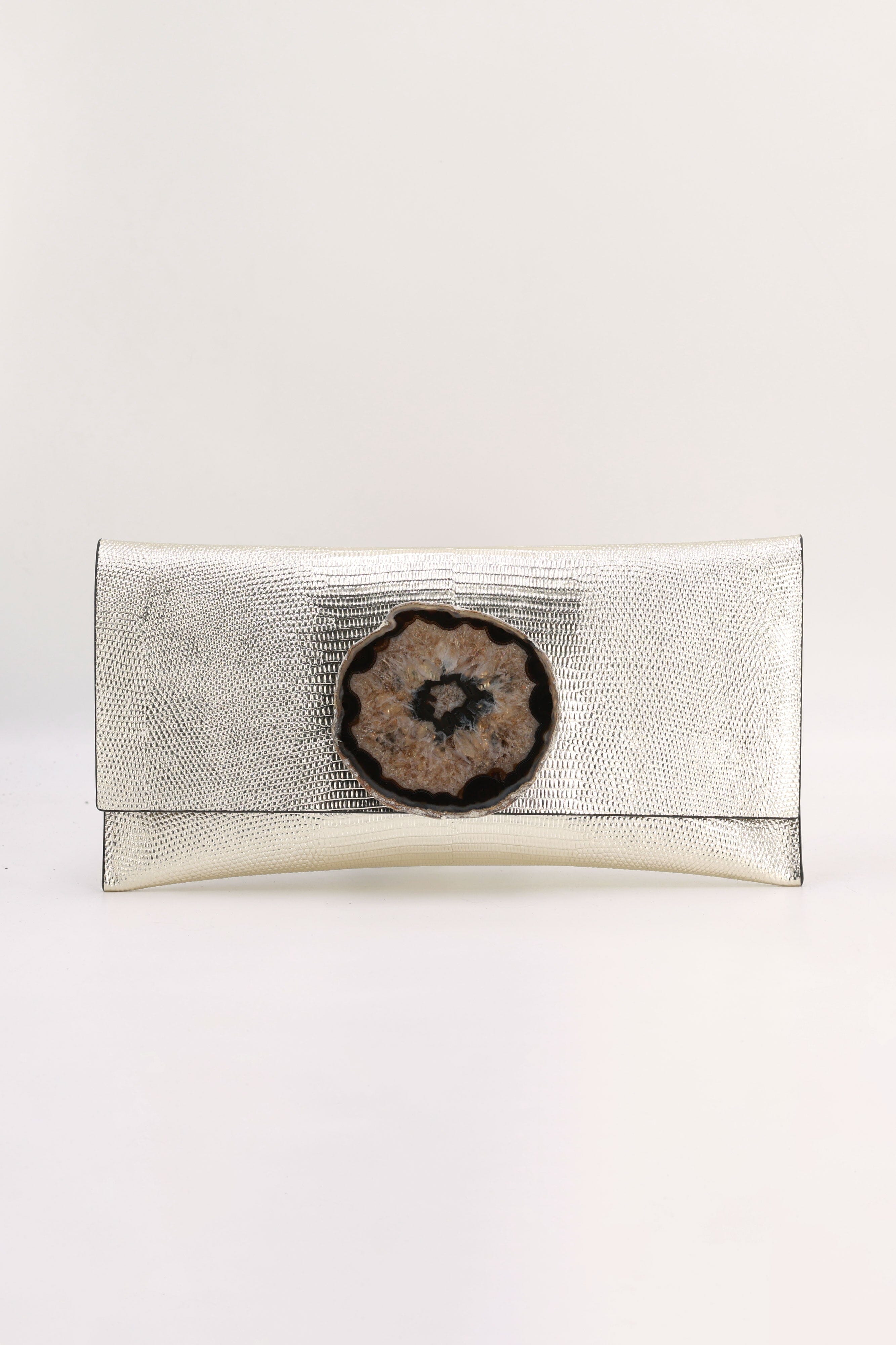 Cartera Maxi Premium Dorado Claro Ágata Natural