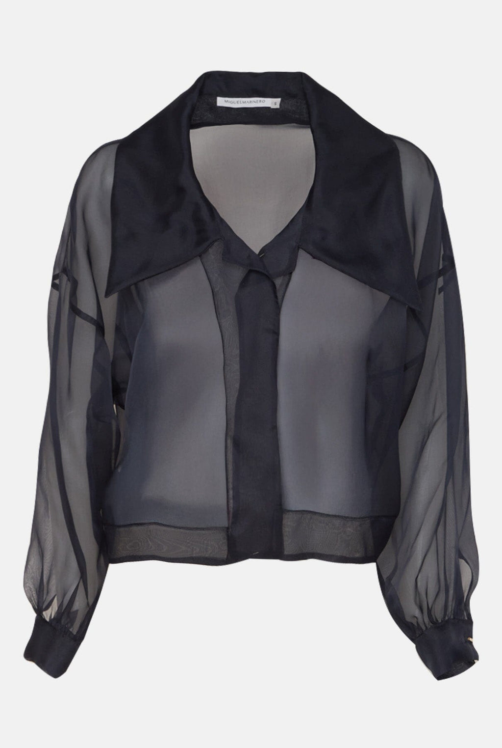 Chaqueta corta organza azul