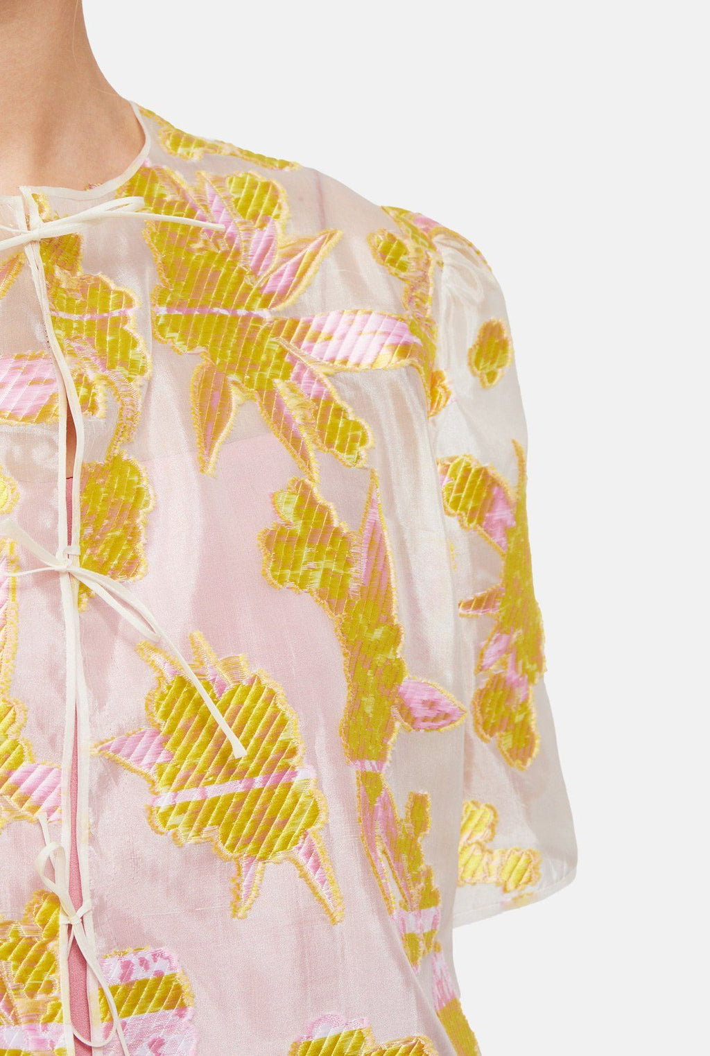 Chaqueta de organza brocada