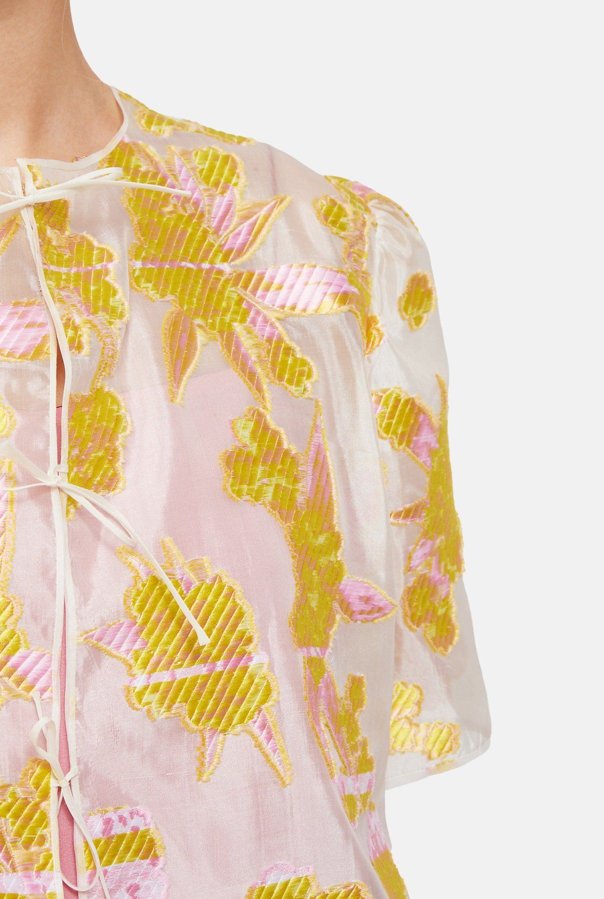 Chaqueta de organza brocada
