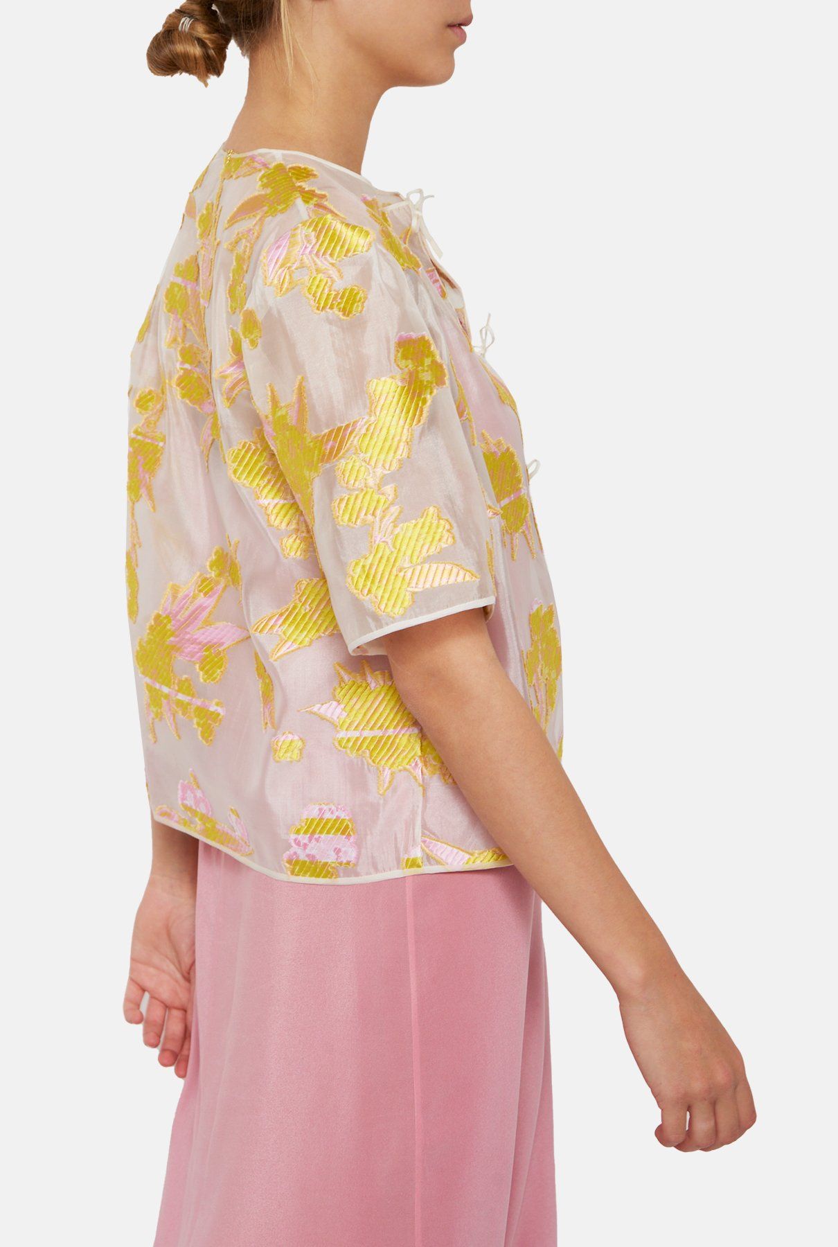 Chaqueta de organza brocada