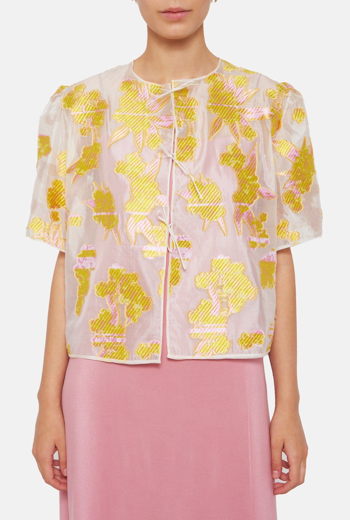 Chaqueta de organza brocada