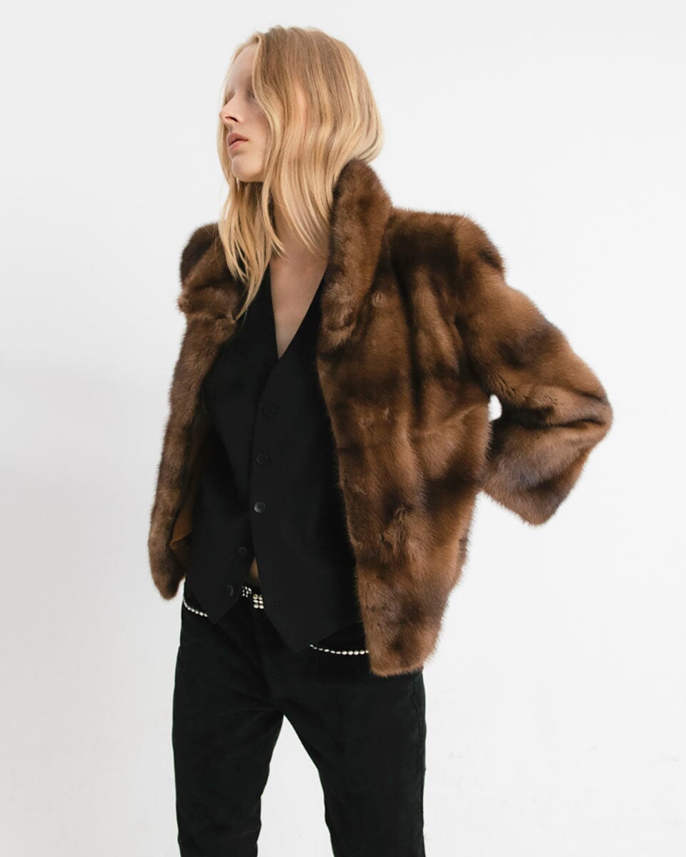 Chaqueta de pelo marrón