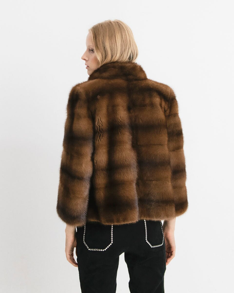 Chaqueta de pelo marrón