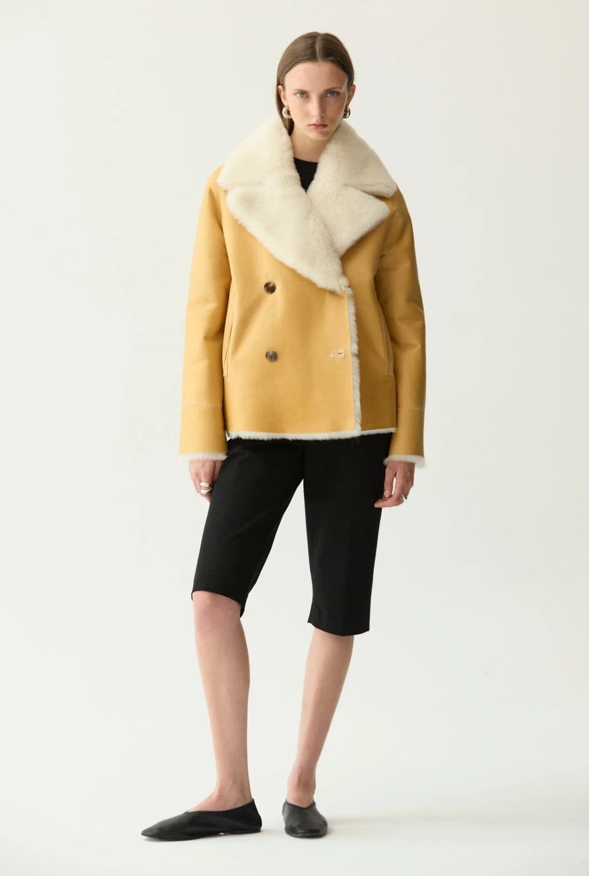 Chaqueta de pelo y piel napa