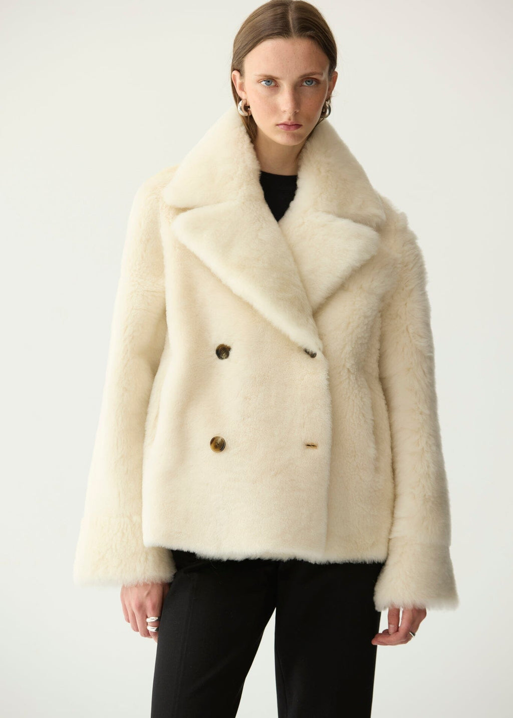 Chaqueta de pelo y piel napa