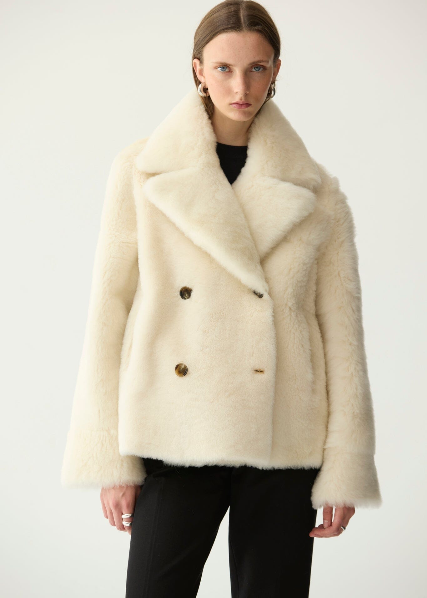 Chaqueta de pelo y piel napa