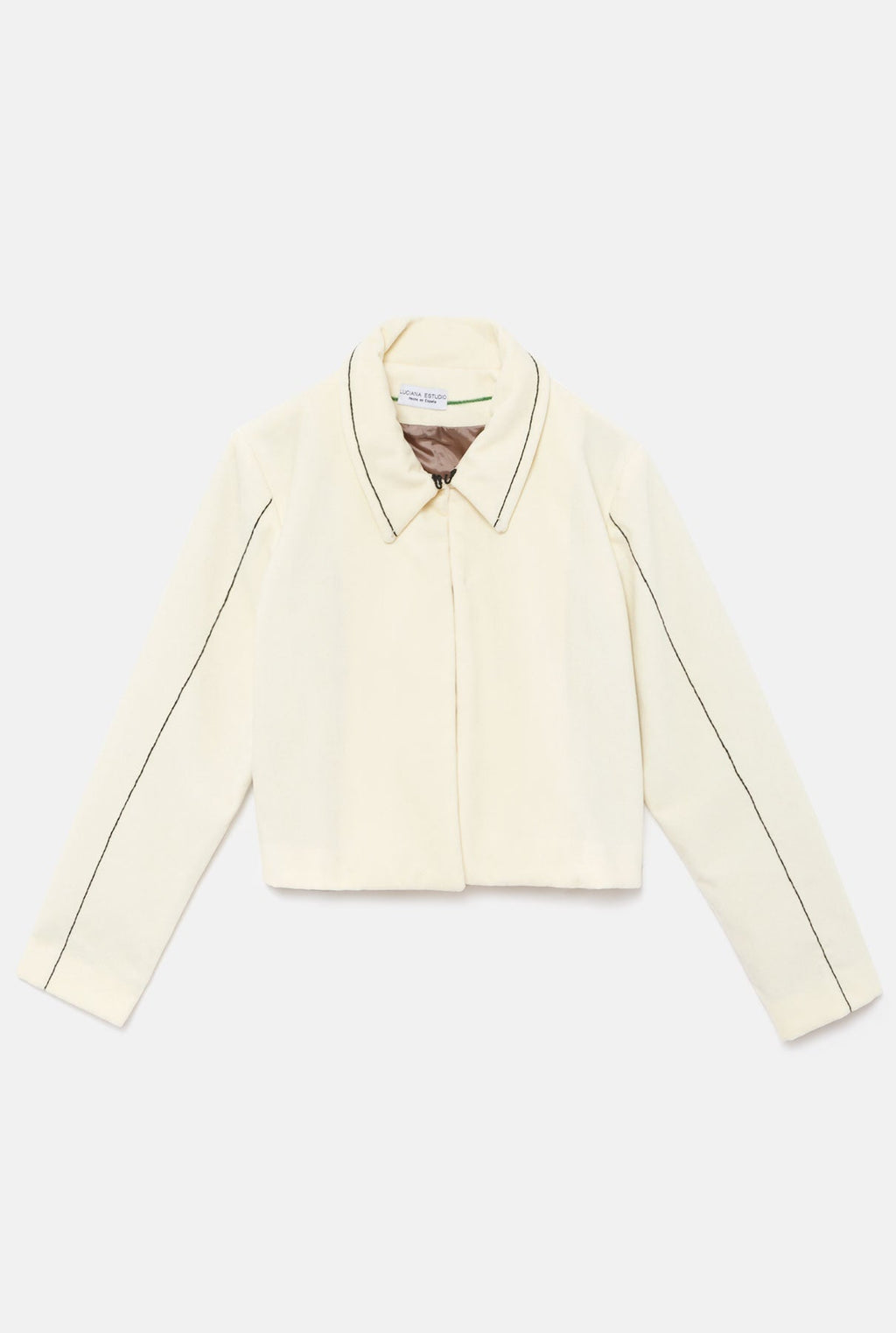Chaqueta de terciopelo blanca bordada
