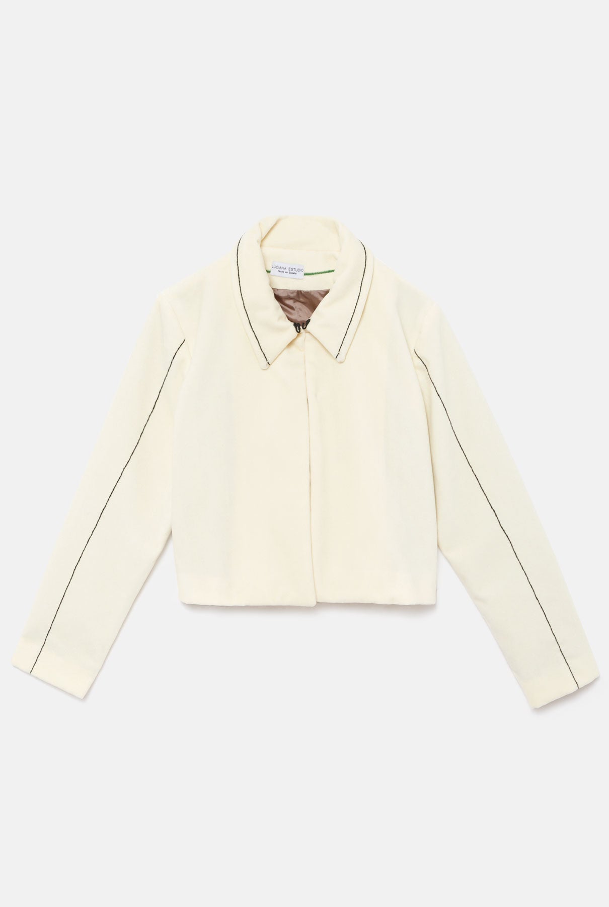 Chaqueta de terciopelo blanca bordada