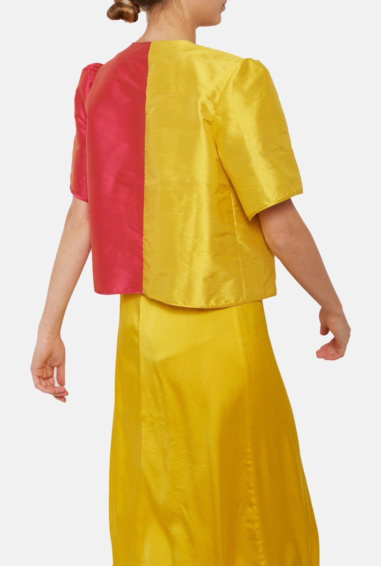 Chaqueta de verano bicolor amarillo-rosa