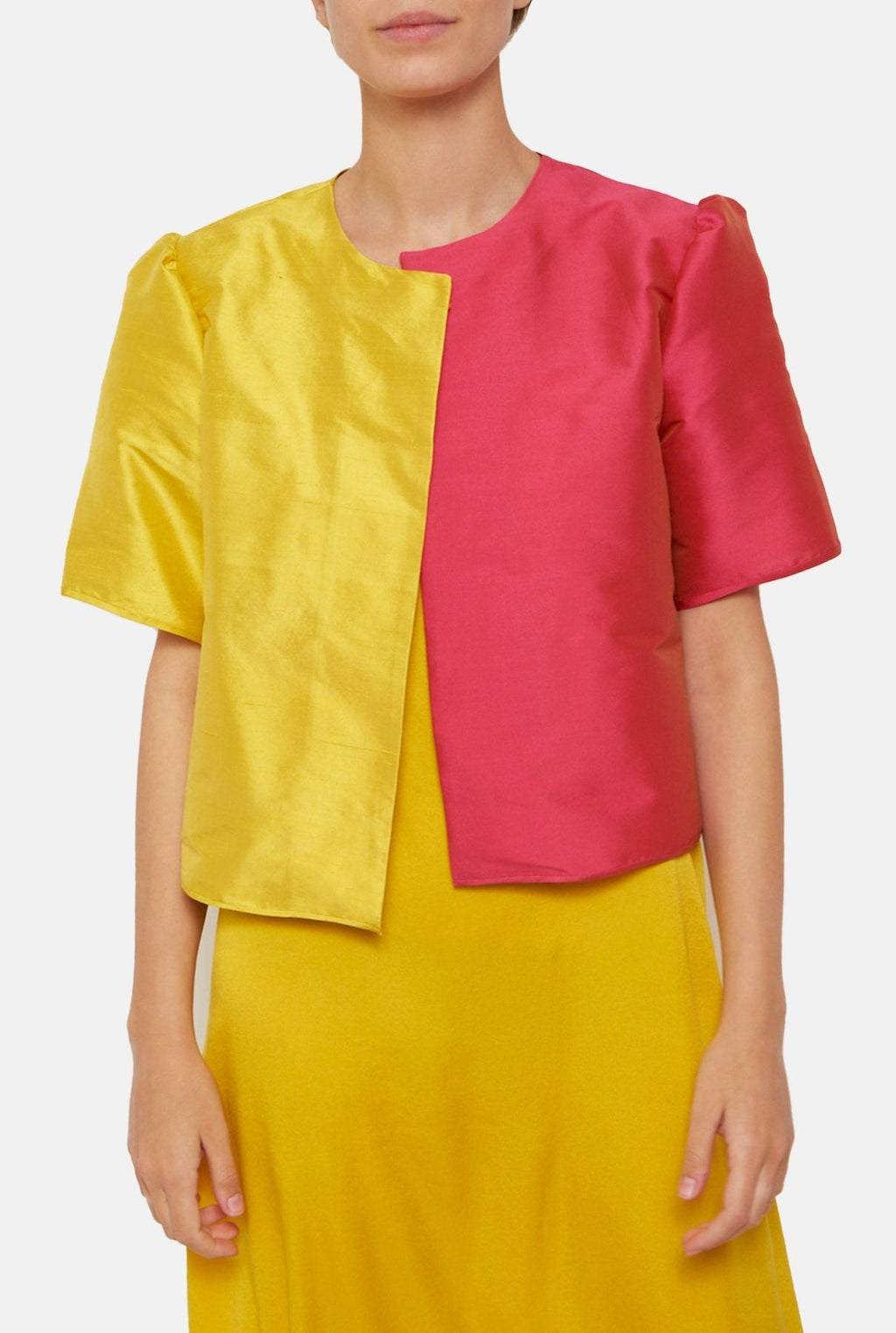 Chaqueta de verano bicolor amarillo-rosa