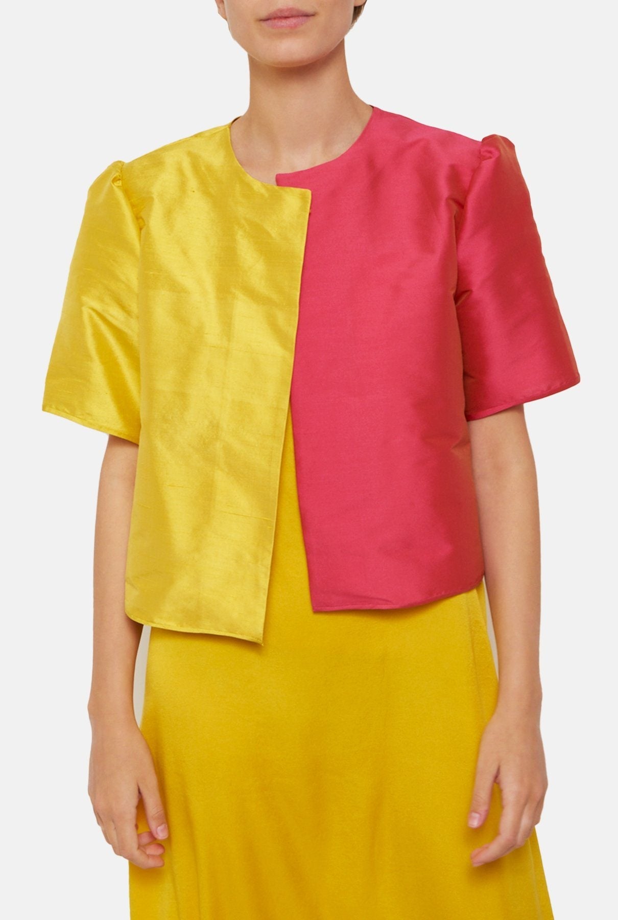 Chaqueta de verano bicolor amarillo-rosa