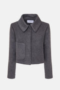 Chaqueta gris bolsillo sobrepuesto