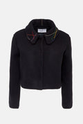 Chaqueta negra cuello bordado